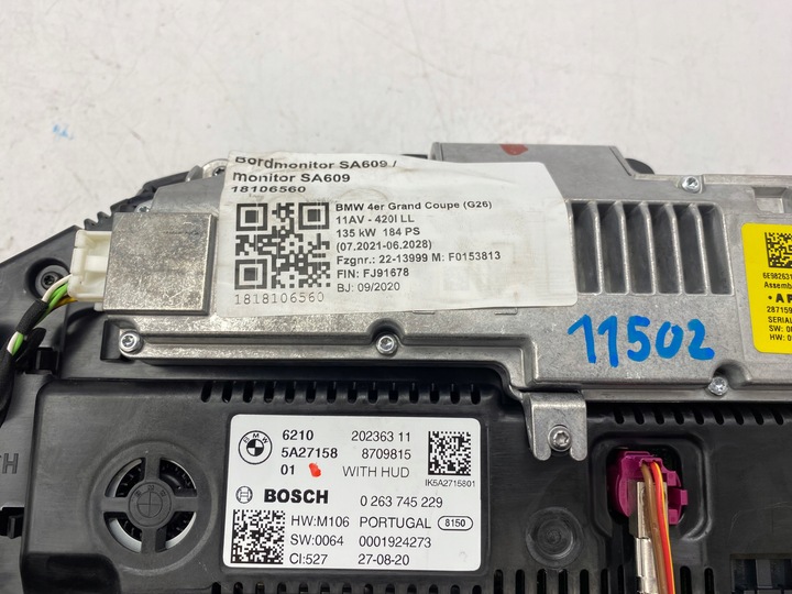 фото №6, Bmw 5 g30 3 g20 g05 спідометр  манометр 5a27158 live hud