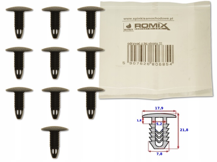 фото №1, Toyota avensis t25 03- кліпса кліпса штифт обшивка дверей