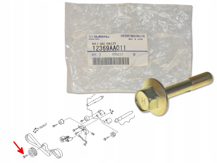 фото №1, Винт колёса шкивной вала коленчатого 12369aa011 оригинальный номер subaru forester impreza