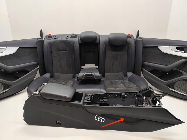 фото №12, Audi a4 b9 sedan сидіння диван обшивки тунель шкіра алькантара