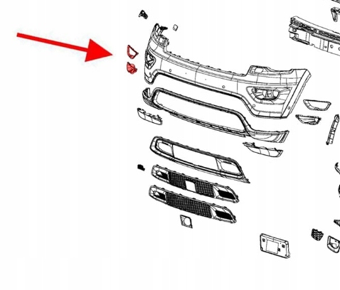 фото №13, Jeep grand cherokee wk2 2017-2021 рамка решітка галоген з хром ліва