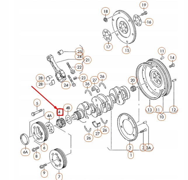 фото №7, Двигатель audi a3 8p колесо ременное вала коленчатого 06a105263e