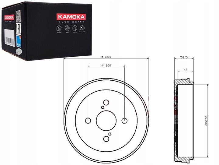 фото №1, Барабани гальмівні 2szt. toyota yaris 99'-05' kamoka