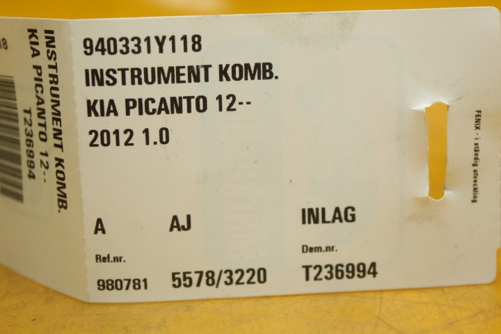фото №10, Панель приладів kia picanto ii 94033-1y118
