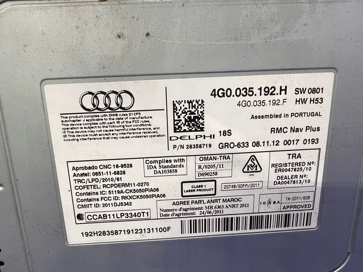 фото №6, Audi a6 c7 a7 4g считыватель навигации навигация mmi мультимедиа 2x sd 4g0035192h