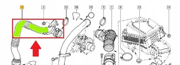 фото №14, Шланг турбонагнетателя renault laguna iii. latitude 2.0 dci
