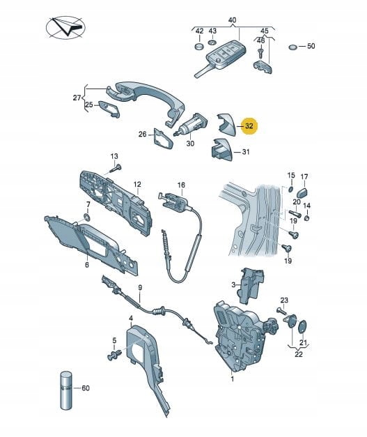фото №2, Заглушка ручка дверь vag 5g1837879dgru