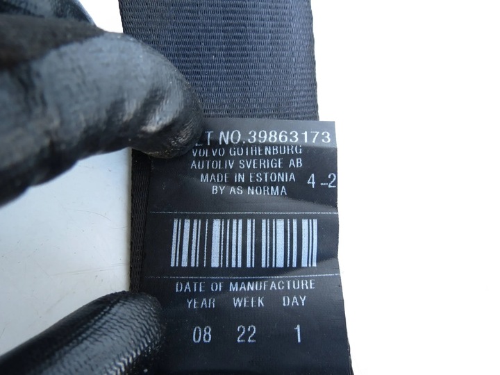 фото №8, Pas безопасности средний зад задний 39863173 volvo v70 iii xc70 ii