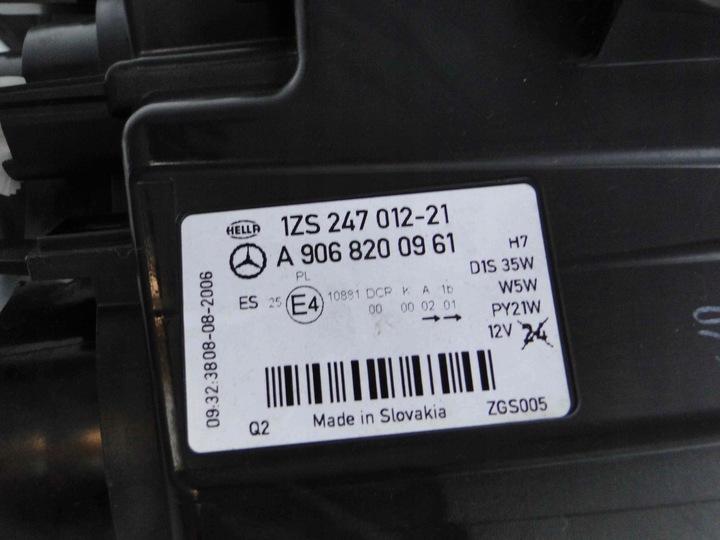 фото №8, Mercedes sprinter w906 906 лампа ліва права ксенон