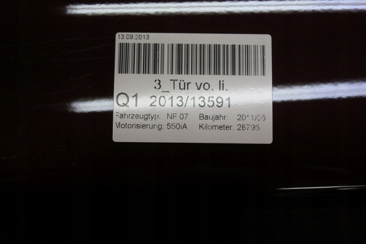 фото №13, Bmw 5 f07 двері перед ліві damast-rot металік b03