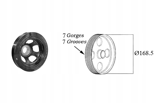фото №2, Колесо ременное вала коленчатого mercedes c cl203 c t-model s203 c t-model