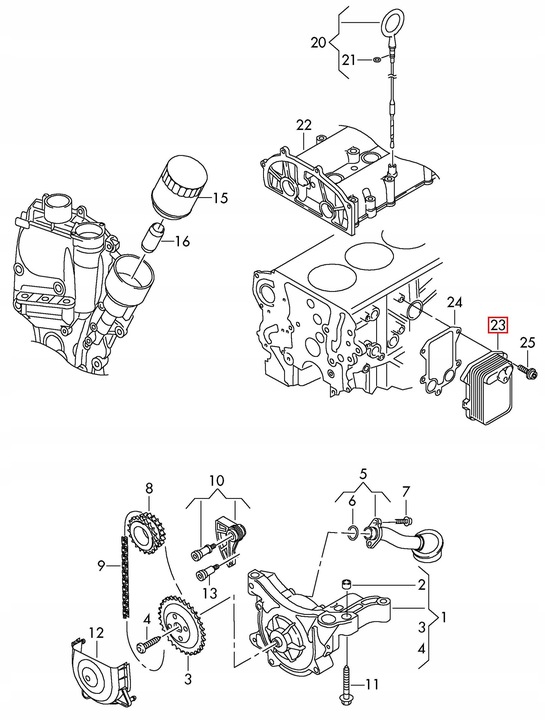 фото №7, Радиатор радиаторов масла vw touran 1t3 рестайлинг 1.4 tsi 03c117021m