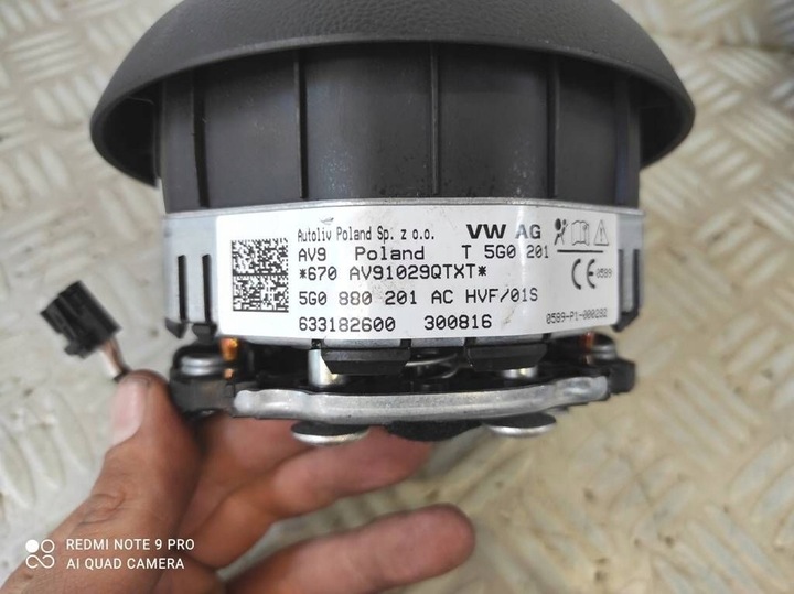 фото №7, Vw passat b8 vw t-roc vw arteon подушка подушка безопасности водителя 5g0880201ac