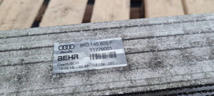 фото №8, A5 8t рестайлінг радіатор інтеркулер 2.0 tdi a4 b8 q5 a6 c7 4g a7 8k0145805p