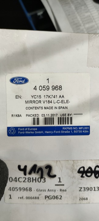 фото №2, Стекло зеркало левого ford transit mk5 mk6