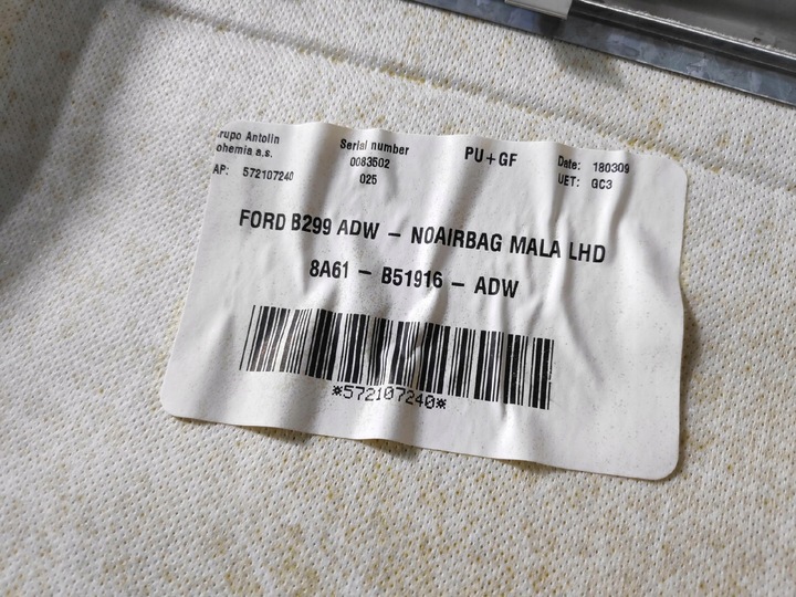 фото №8, Ford fiesta mk7 потолок крыша 8a61-b51916-adw