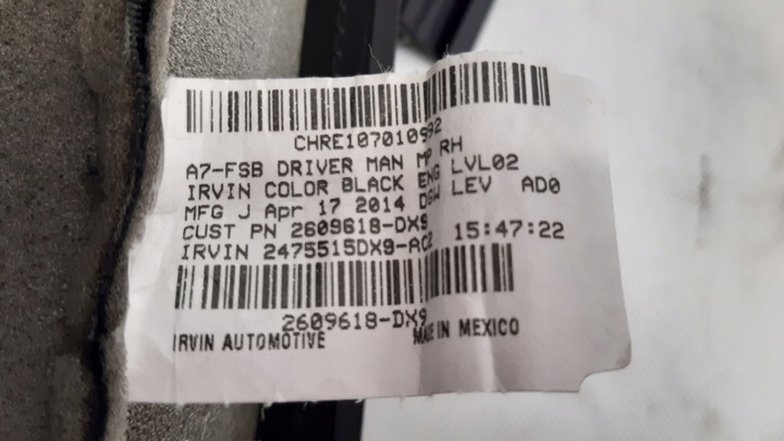 фото №12, Jeep cherokee kl оббивка спинка сидіння праві перед