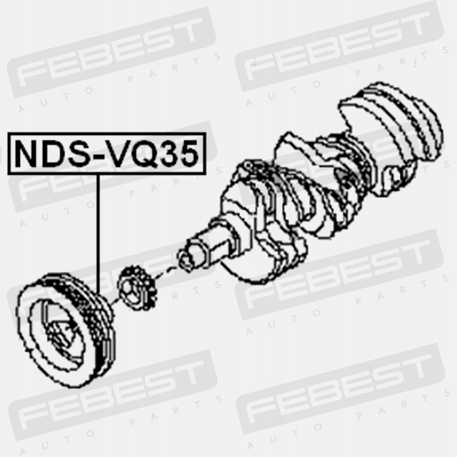 фото №10, Колесо ременное вала коленчатого vq25de/vq35de febest nds-vq35