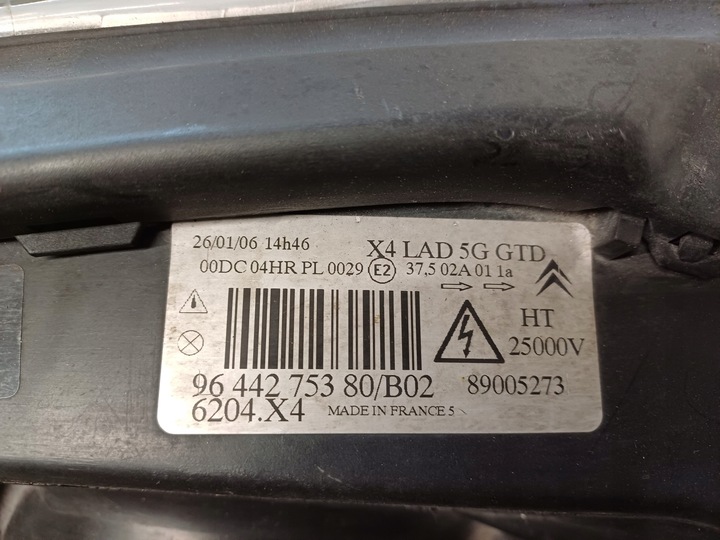 фото №11, Citroen c5 01-04 лампа ліва перед ксенон 9644275380