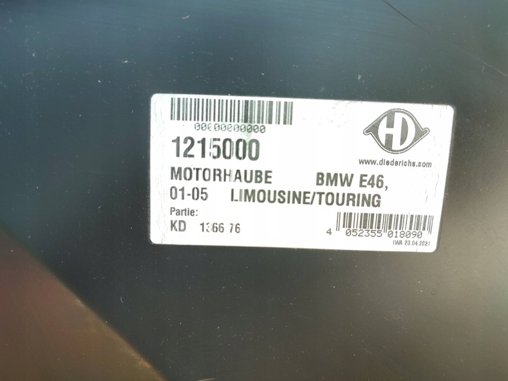 фото №8, Капот крышка двигателя bmw 3 e46 01-05 1215000