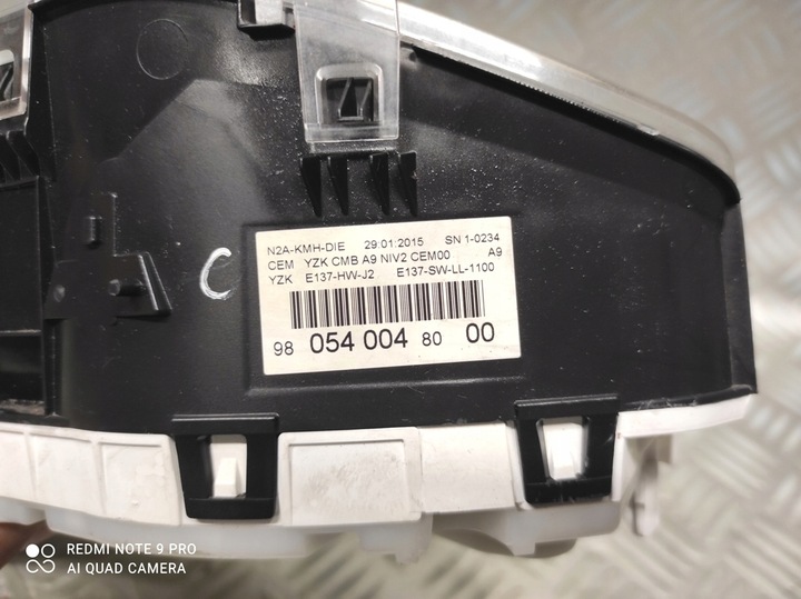 фото №6, Спідометр  прилади peugeot 208 i 1.4 hdi 9805400480