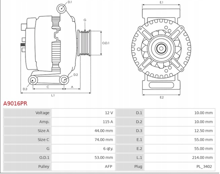 фото №3, Генератор do ford a9016pr as-pl
