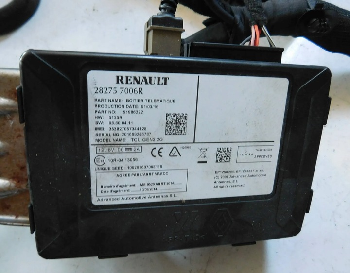 фото №12, Renault kangoo ii рестайлінг 16r навігація радіо дисплей модуль gps антена