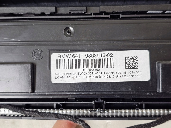 фото №11, Переключатель панель воздуховод кондиционера радио климат bmw f20 f21 9363546 led