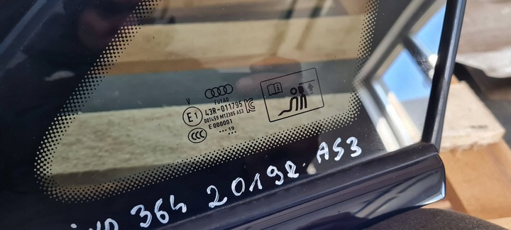 фото №8, A4 b9 8w рестайлинг стекло кузовная правая правые зад треугольник as3 19r 8w5845298g