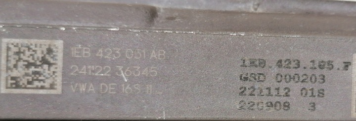 фото №12, Vw id3 skoda enyag рейка рульового управління трансмісія кермо. 22r.