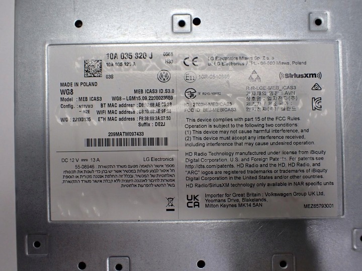 фото №13, Радио навигация навигация заводская европа 10b919605 10a925200d vw id3 id.3 22r