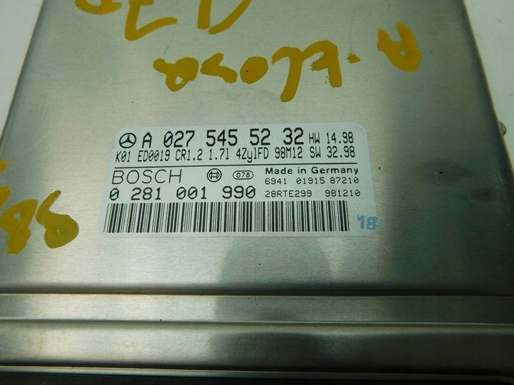 фото №6, Mercedes a клас w168 1.7cdi комп'ютер a0275455232