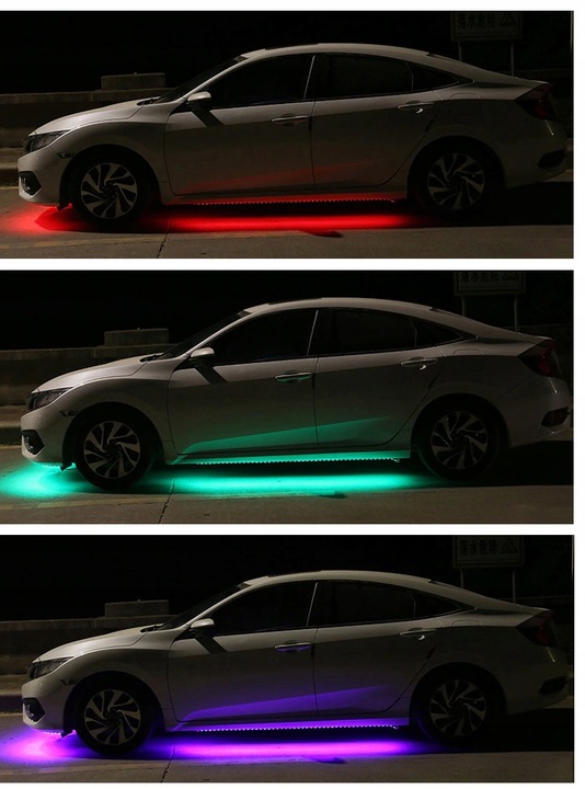 фото №7, Освітлення шасі pod автомобіль led rgb neon 2x60 + 2x90 app блютуз