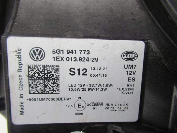 фото №14, Vw golf 7 vii 5g рестайлінг лампа повний led le 5g1941773