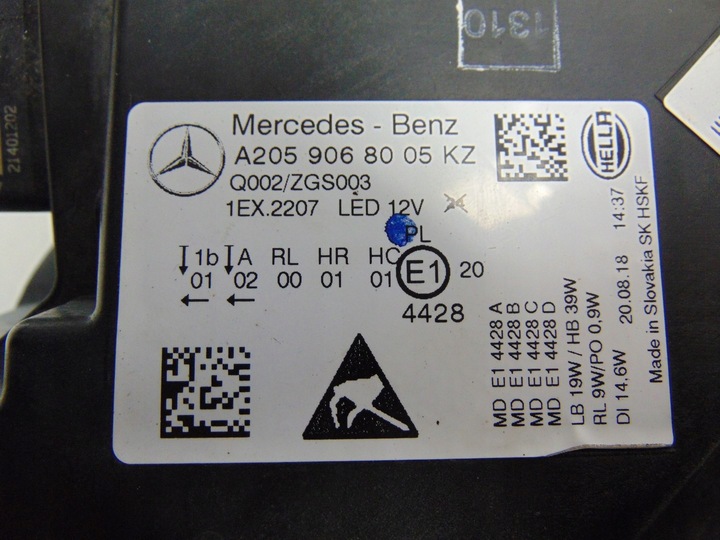 фото №15, Лампа правая перед ксенон mercedes w205 рестайлинг a2059068005kz европа