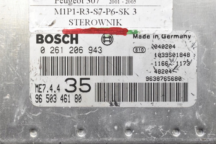 фото №8, Блок управления компьютер двигателя 9650346180 peugeot 307 1.6 16v 109 km 01-05
