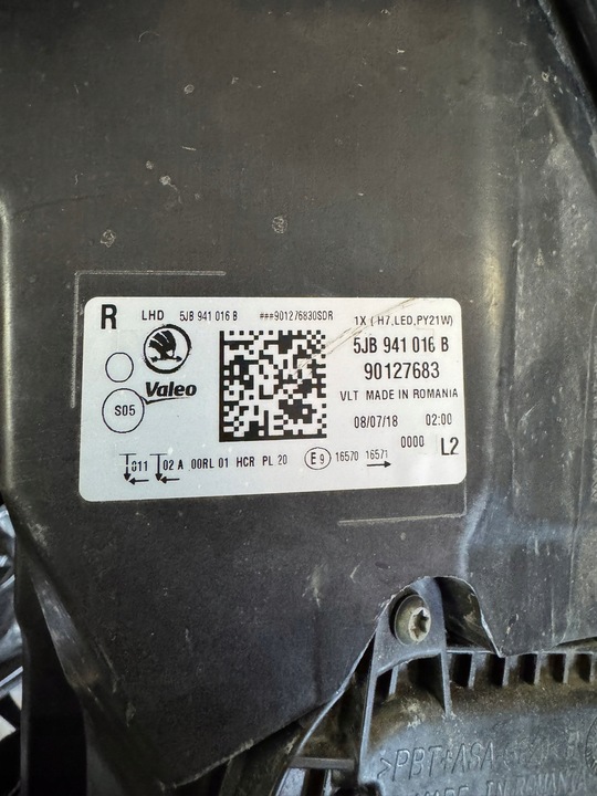 фото №7, Фара правий лампа права передня skoda rapid рестайлінг led 5jb941016b