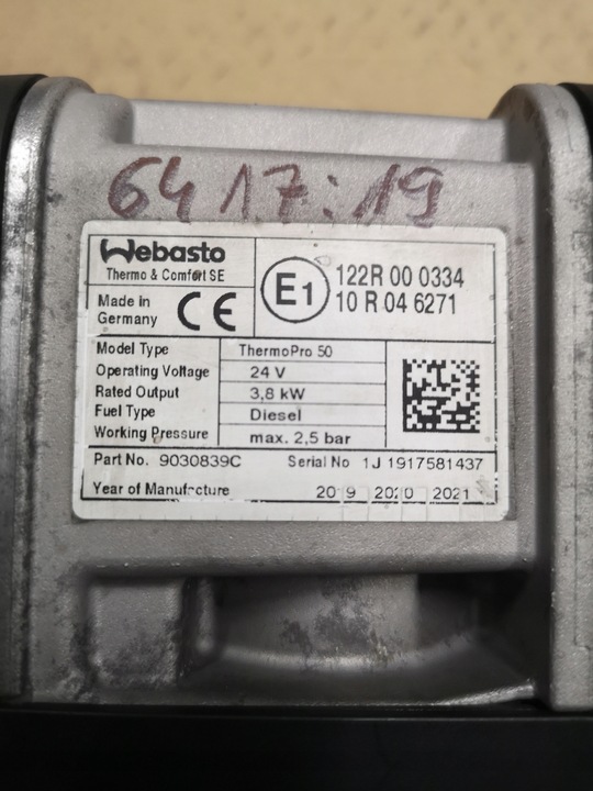 фото №5, Вебасто mercedes actros mp4 a9608307961 z002 tp 50 9030381f 9030839c