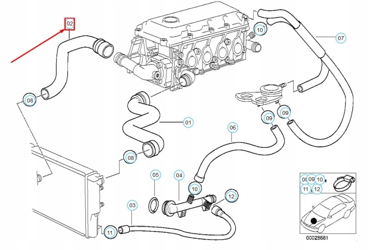фото №8, Bmw 3 compact e36 шланг основний  системи охолодження 11531716659 1716659 oem