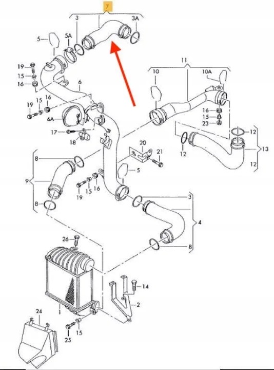 фото №2, Труба шланг турбины turbo vw passat b5 1.9tdi 1.6 2.0