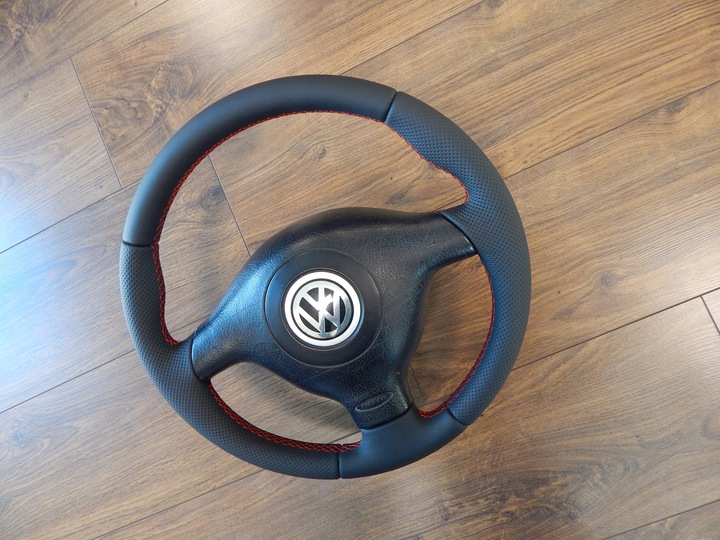 фото №5, Кермо + подушка vw golf iv passat b5 bora червона nić