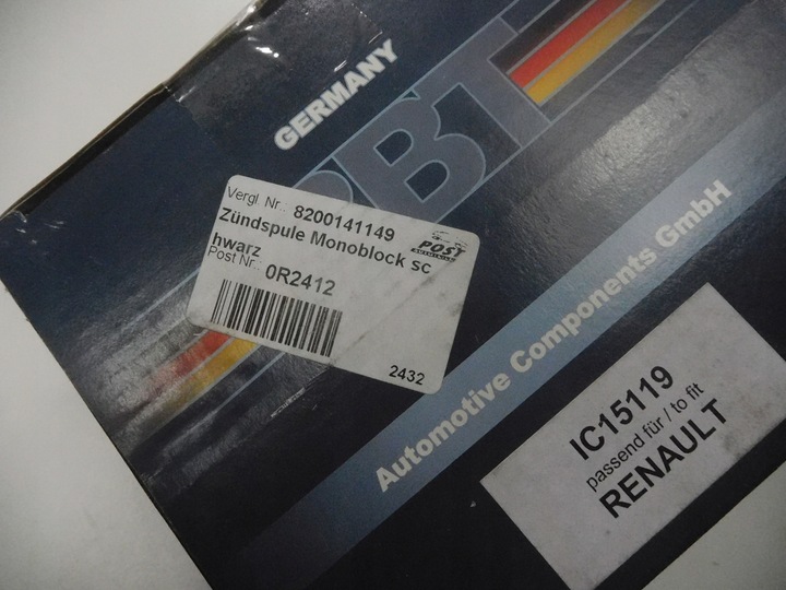 фото №9, Котушка запалювання bbt renault clio i 8200141149 ic15119