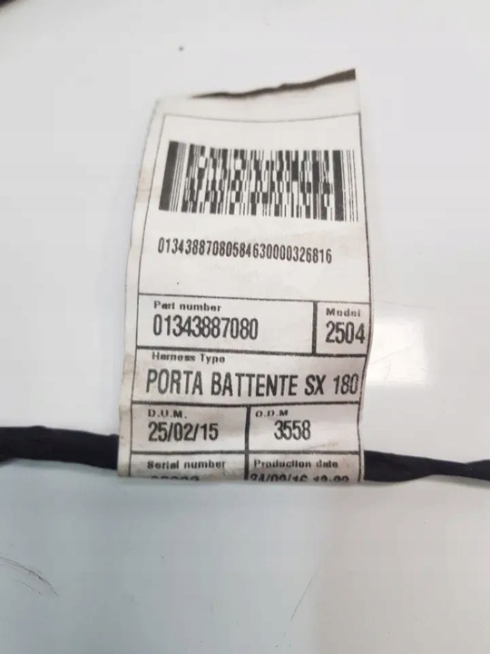 фото №5, Жгут установка дверь левый зад fiat ducato iii boxer jumper 1343887080