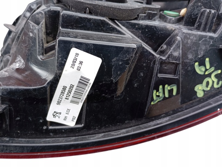 фото №6, Лампа правий зад peugeot 308 ii t9 рестайлінг hb оригінальний номер 9823728580 європа