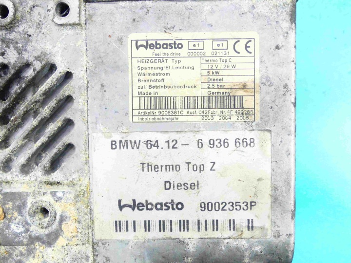 фото №7, Вебасто bmw e65 3.0d