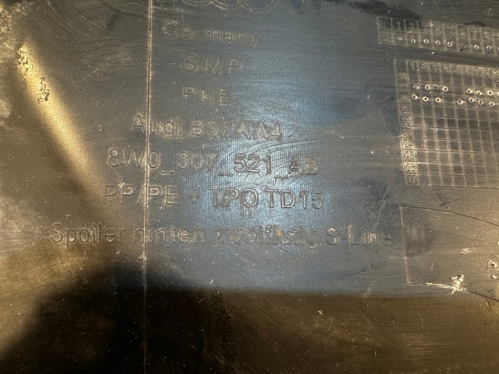 фото №14, Audi a4 b9 8w0 рестайлінг s-line дифузор спойлер dół бампера задній 8w0807521ab