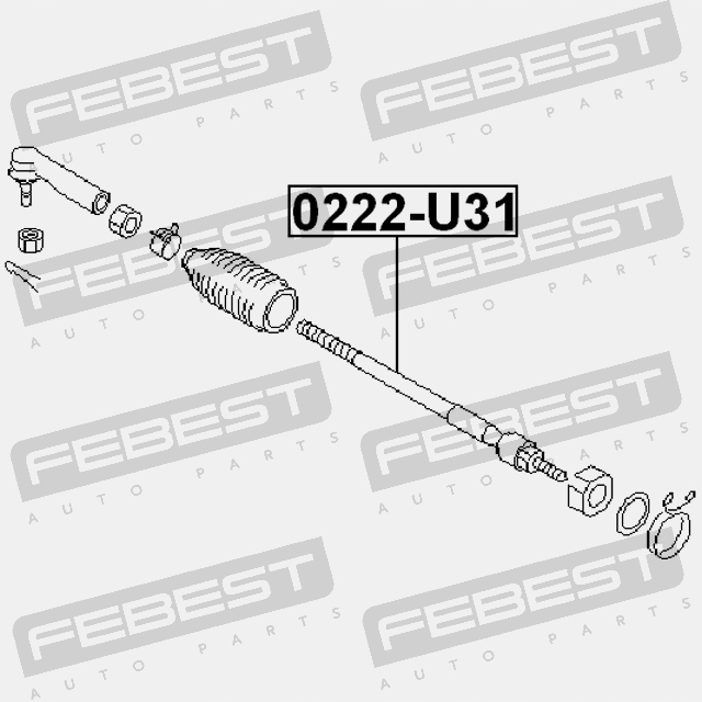 фото №10, Febest 0222-u31 соединение осями, стержень рулевой поперечный
