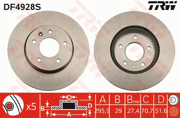 фото №13, Trw диски+ тормозные колодки перед chevrolet captiva 295mm