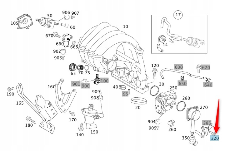 фото №2, Винт дроссельной заслонки mercedes a класс n910143006010