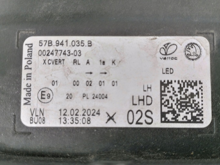фото №12, Skoda karoq рестайлинг лампа левая перед полный led 57b941035b